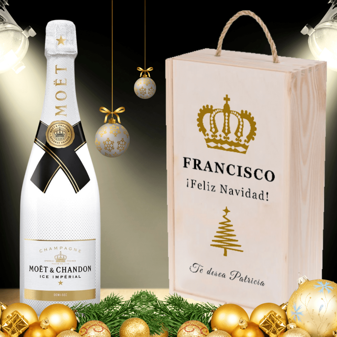 Feliz Navidad Champ N Moet Chandon Ice Imperial Demi Sec En Caja De